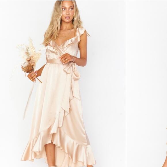 NWT Show Me Your MuMu Samantha Ruffle Wrap Dress Size Medium - Picture 1 of 4